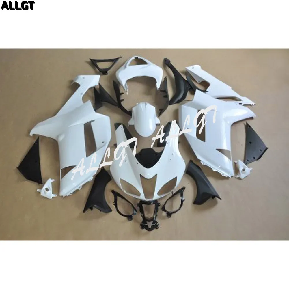 

ABS Unpainted Polished Needed Injection Bodywork Fairing Kit Set For Kawasaki Ninja ZR6R ZX-6R 636 2007 2008 White Base Color