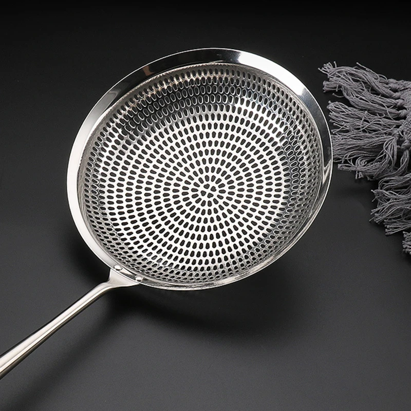 Stainless Steel Pasta Colander Long Wooden Handle Large Noodle Drainer Spoons Cooking Skimmer French Fries Strainer Food Filter