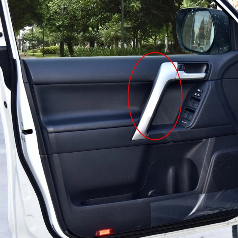 

Silver Door Inner Handle Cover Trim Plate For Toyota Prado LC150 2010-2017 Land Cruiser Interior Door Pull Handle