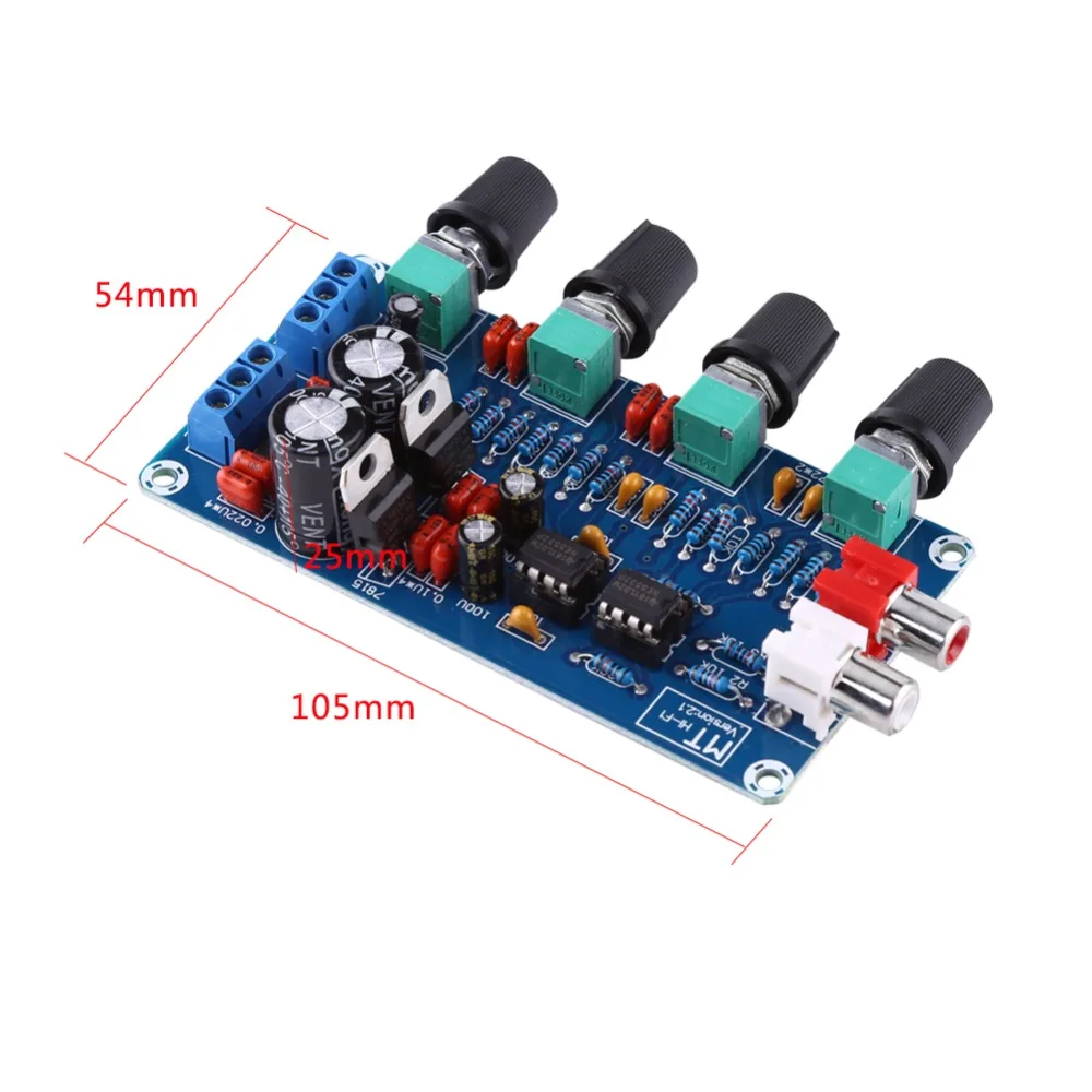 OP-AMP NE5532 Preamplifier HiFi Dual Channel Tone Control Board Treble Mediant Bass Volume Control Amplifier Module PCB Module