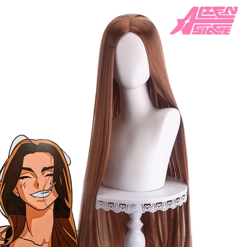 Anime Alien Stage Hyuna Cosplay Wig Girl Brown Long Hair Heat Resistant Synthetic Wig Carnival Halloween Prop