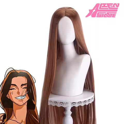 Anime Alien Stage Hyuna Cosplay Wig Girl Brown Long Hair Heat Resistant Synthetic Wig Carnival Halloween Prop