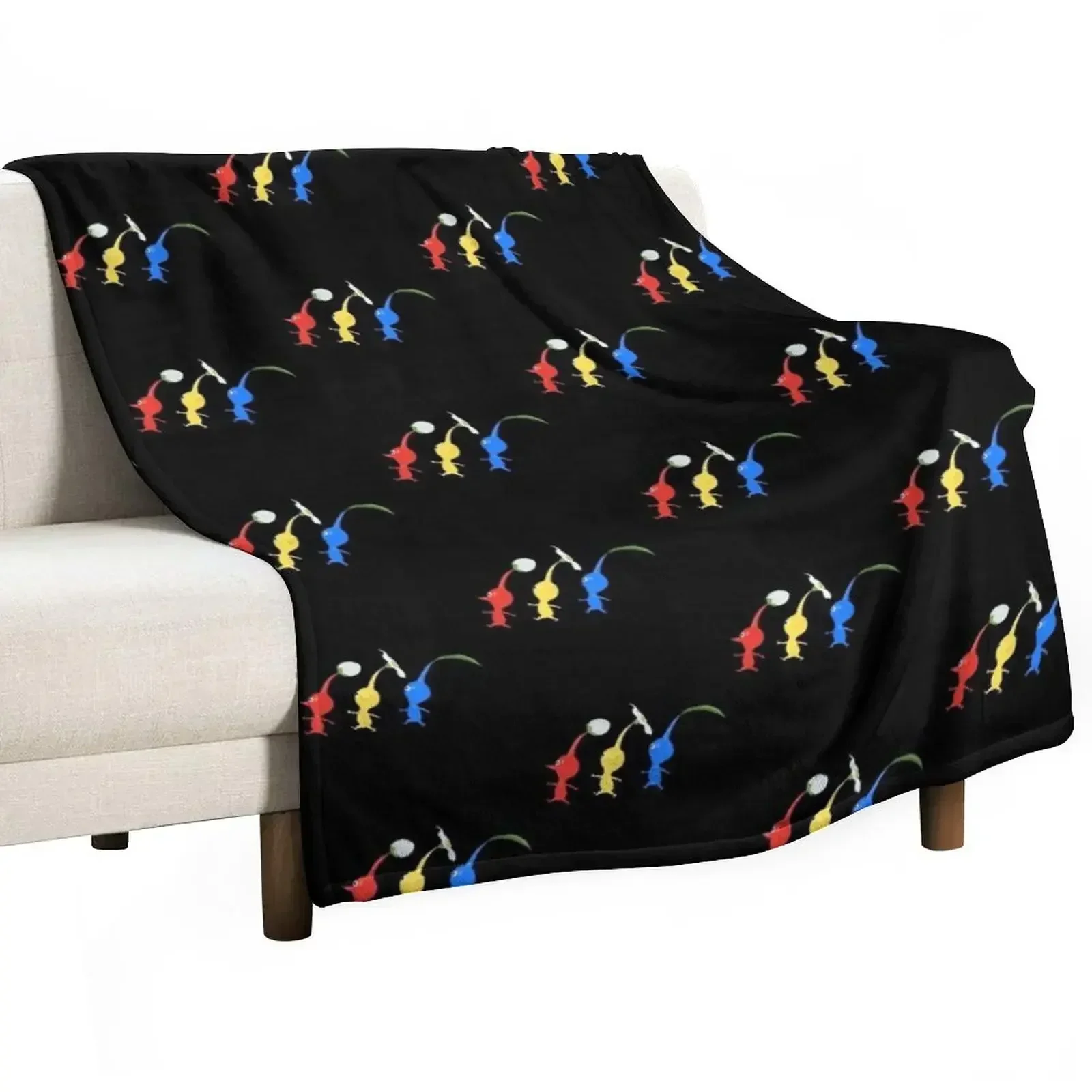 3 Pikmin Running Throw Blanket No Pilling Soft Warm Blanket for Bed