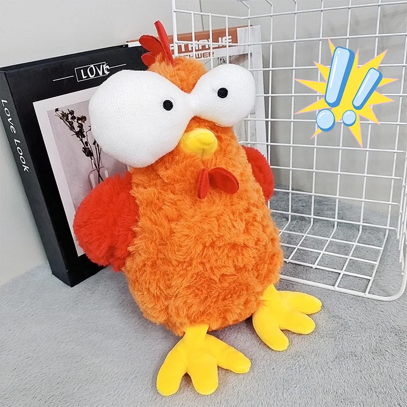 

21cm Screaming Cock Model Plush Toys Cute Creative Simulated Chicken Dolls Stuffed Animals Toy Sofa Pillow Home Decor Kid Gifts