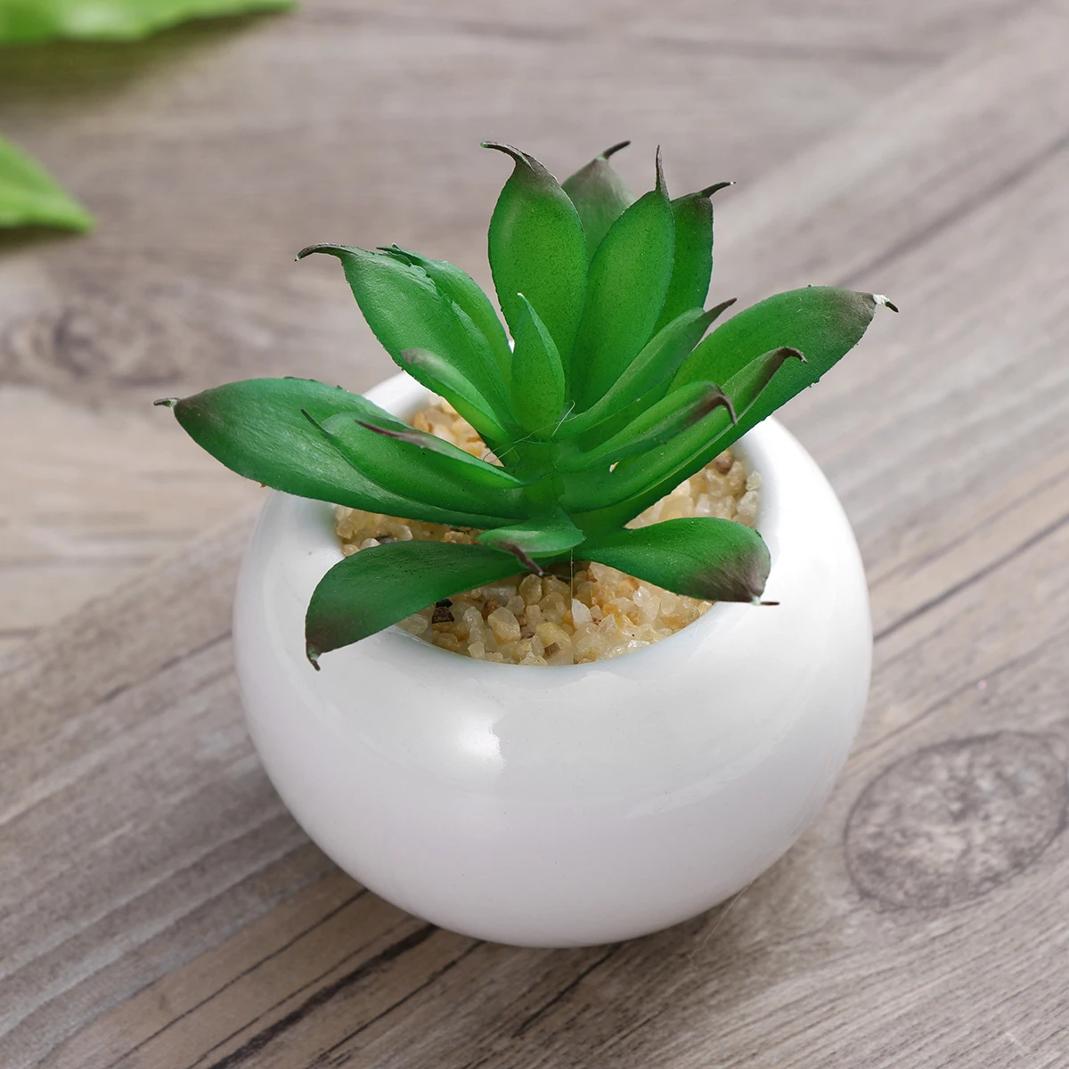 

3pcs Mini Succulentdecorative Faux Green Decorative Plants Plant Fake For Office Bedroom Living Room With White Pots