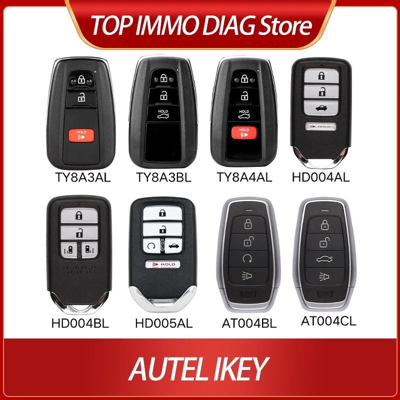 

AUTEL IKEY TY8A3AL TY8A3BL TY8A4AL HD004AL HD004BL HD005AL AT004BL AT004CL Universal Smart Key For KM100 IM508 IM608 XP400 Pro