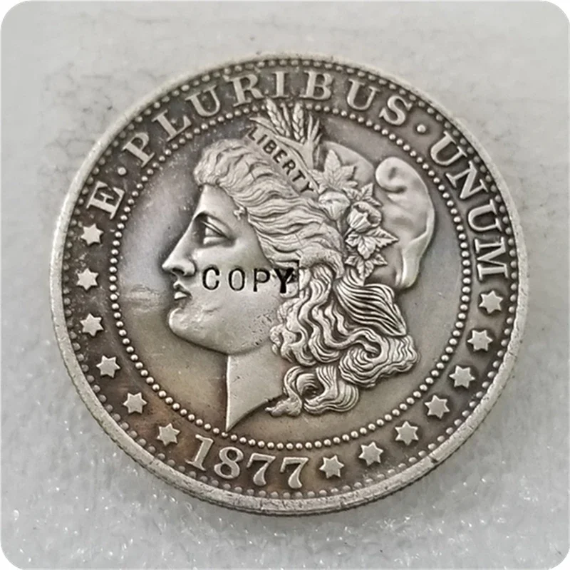 COPY REPLICA 1877 50C Morgan Half Dollar, Judd-1512, Pollock-1676 COPY Challenge Pocket Coins Christmas Gifts