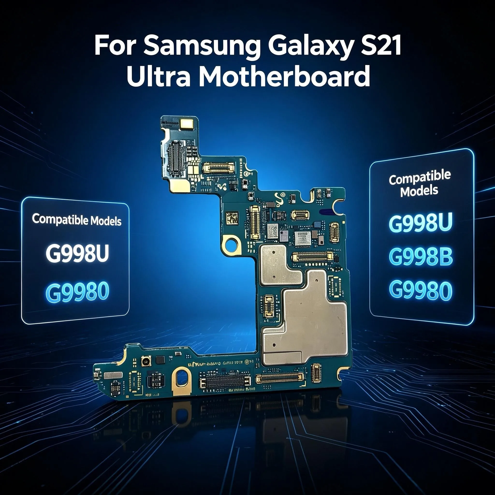 Fully Tested Unlocked Mainboard Repair Accessory For Samsung Galaxy S21 Ultra S21U SM-G998U SM-G998B SM-G9980 Logic Motherboard