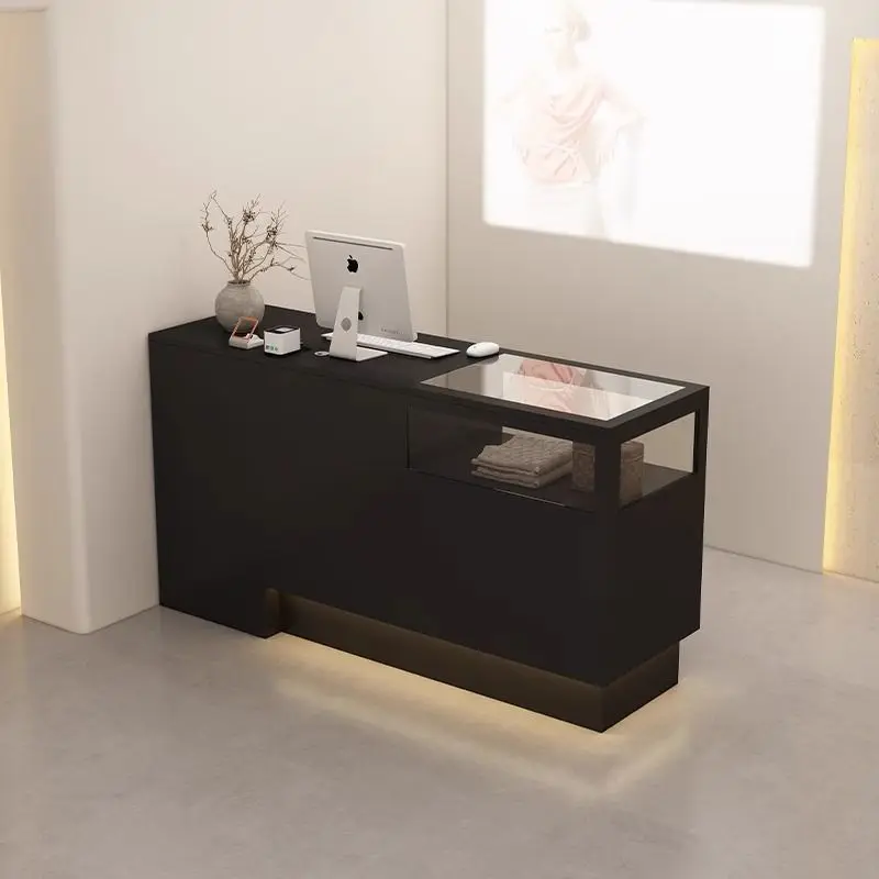 

Barbershop Counter Beauty Salon Cashier Desk Commercial Furniture Simple Modern Reception Desk Clothing Store Front Desk