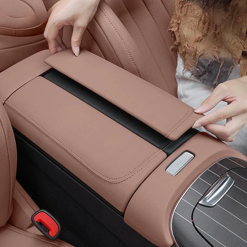 

For Mercedes Benz EClass W214 Car Center Armrest Box Console Box Storage Box Leather Trim Cover Interior Decoration Acccessories