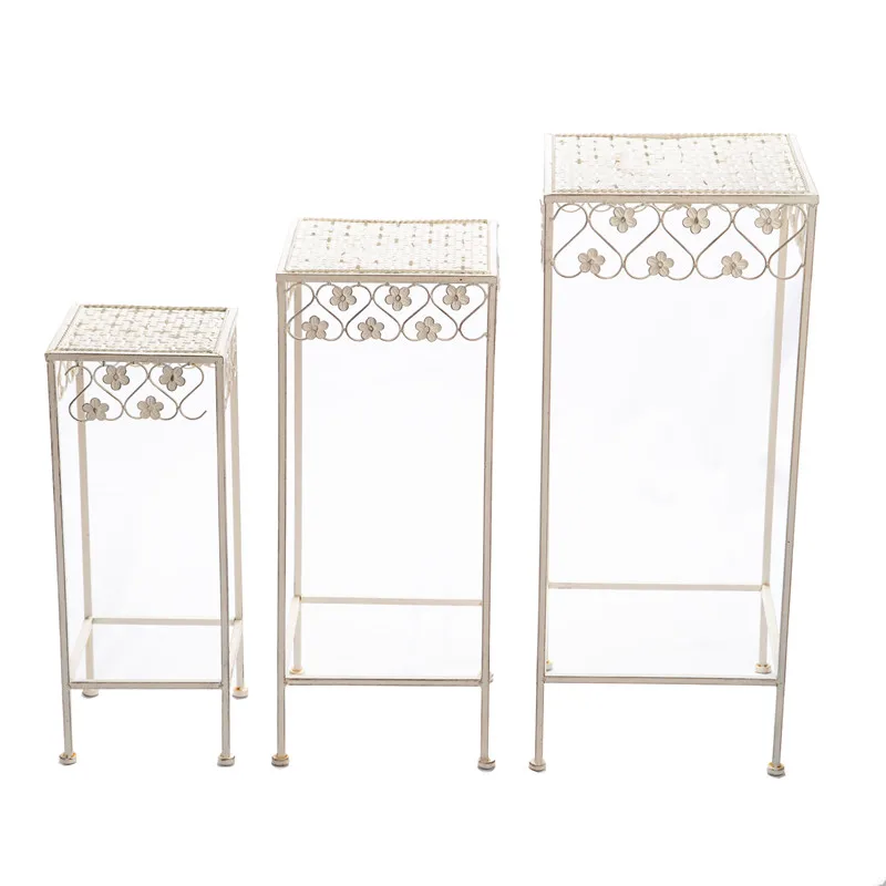 

wrought iron flower shelf stepped indoor multi-layer shelf room