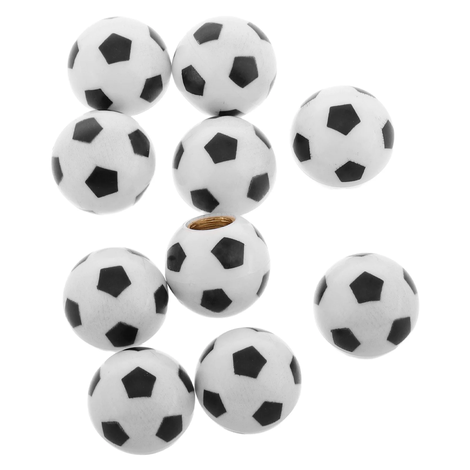 

10pcs Soccer Style Tire Caps Copper Core Abs Material Universal Motorcycle Bicycle Accessories Sporty Design Dustproof Valve