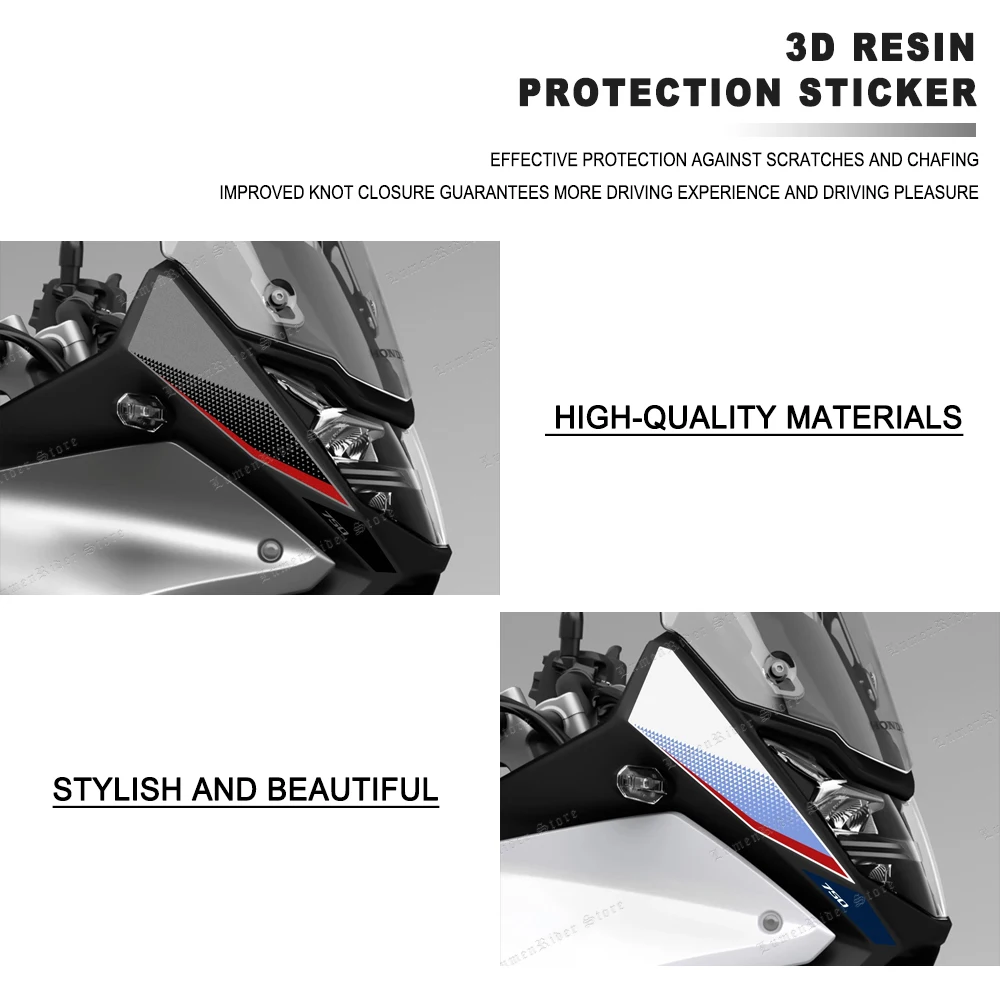 For Honda Transalp 750 Transalp750 XL750 Transalp 3D Epoxy Resin Headlight Protection Sticker Kit image 4