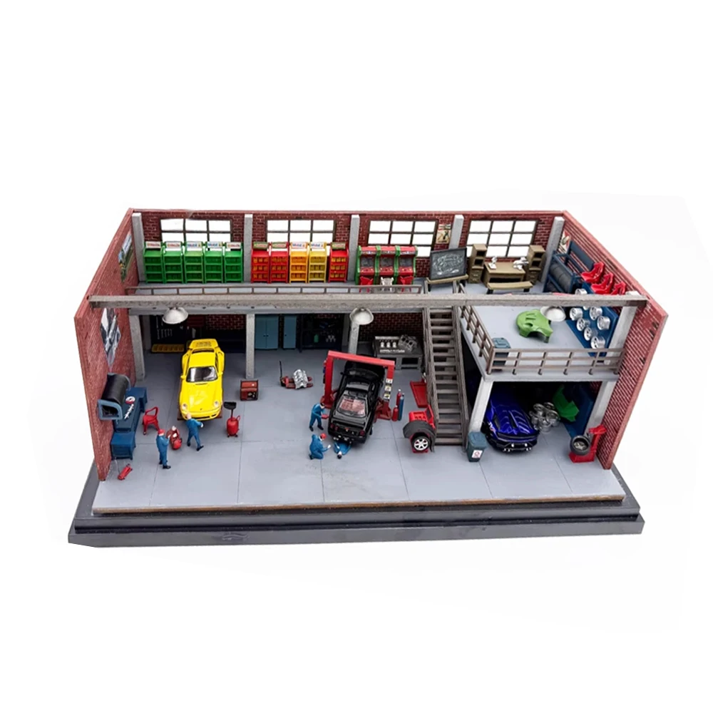 

1/64 Scale American Style Garage Model 3D Printed Scene Accessories Diorama Layout Decor Parts For Diecast Car Model Display