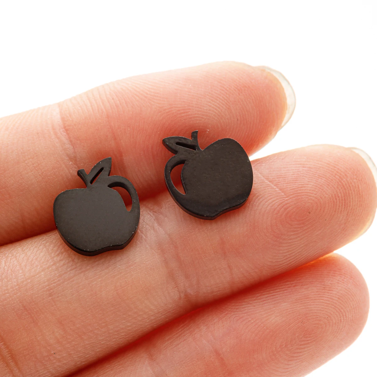 1Pair Stainless Steel Simple Apple Stud Earring Stainless Steel Women Classic Pendientes Korean Jewelry Best Friend Gift