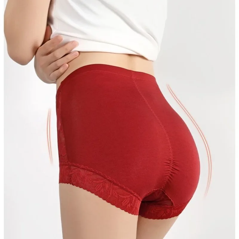

Женские сексуальные кружевные трусики большого размера с подтяжкой живота и бедер 7А, антибактериальные трусики с промежностью, новогодний подарок на осень и зиму, красные трусики Natal Year