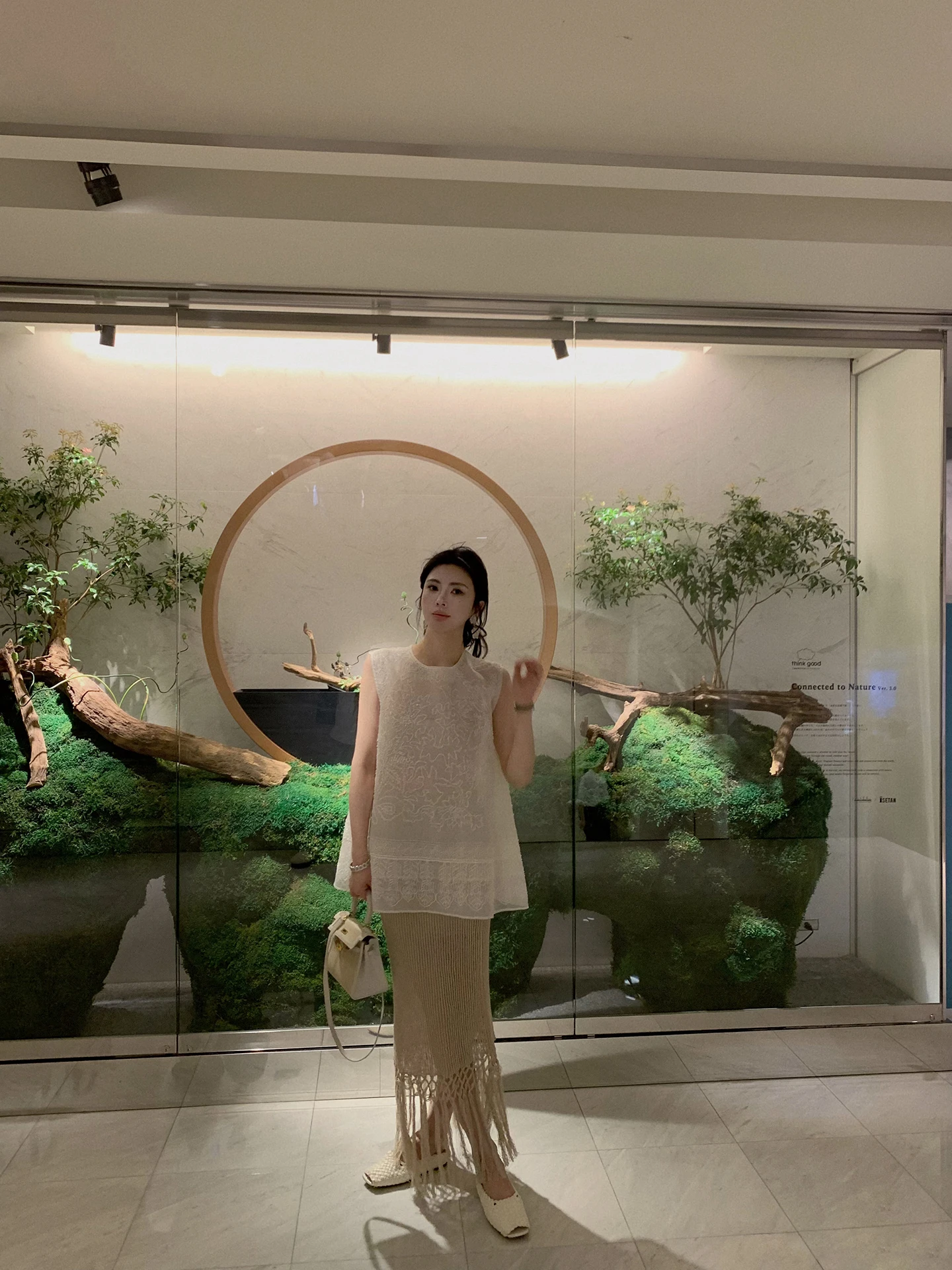 

Handwoven Linen Tassel Trimmed Two-Piece Set for Women Elegant round Neck Vest And Skirt Summer Collection by Asm Anna