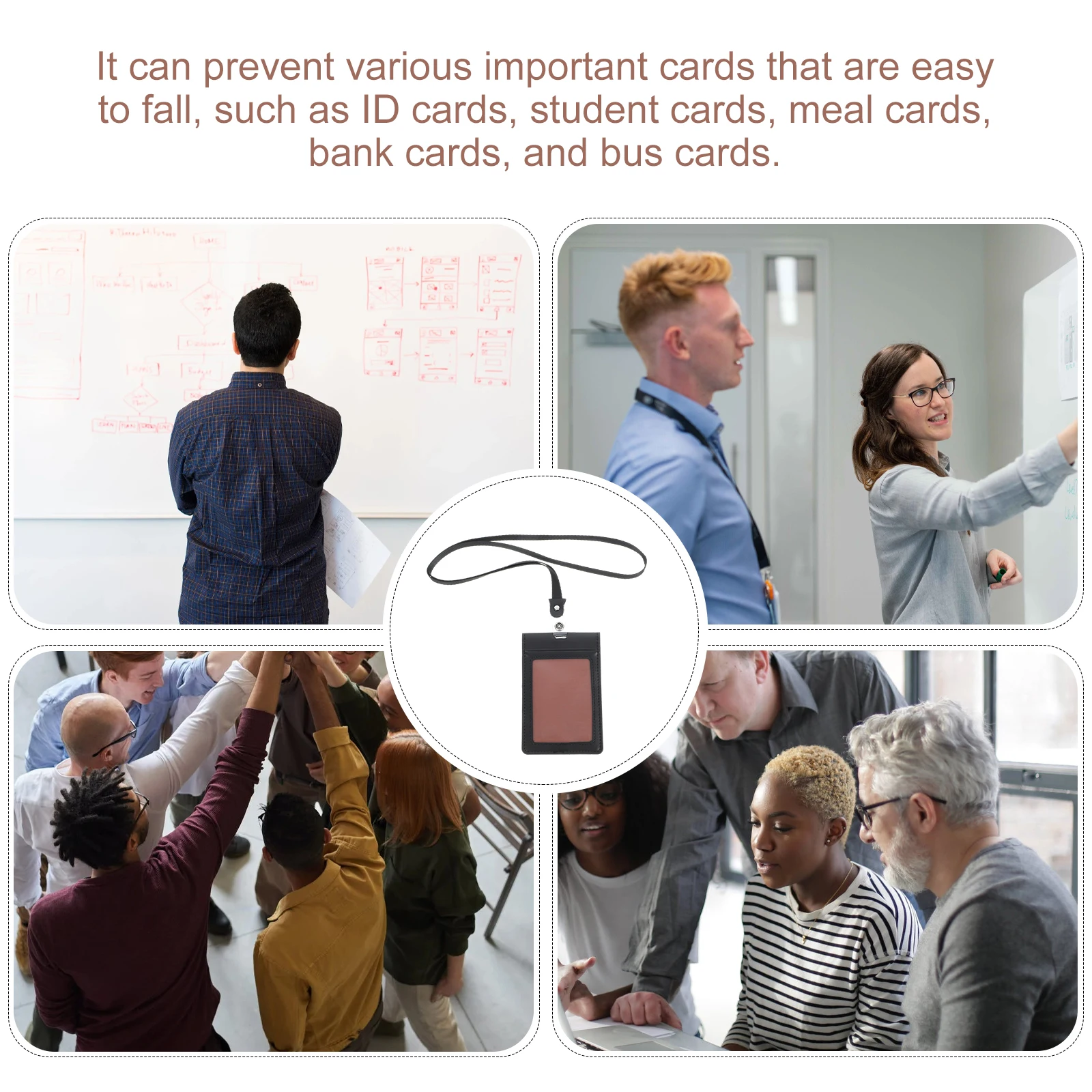 

1PC Magnetic Card Holder PU Badge Sleeve ID Protector Nurse Name Tag Case Vertical Black Clear Secure Cards Office Work