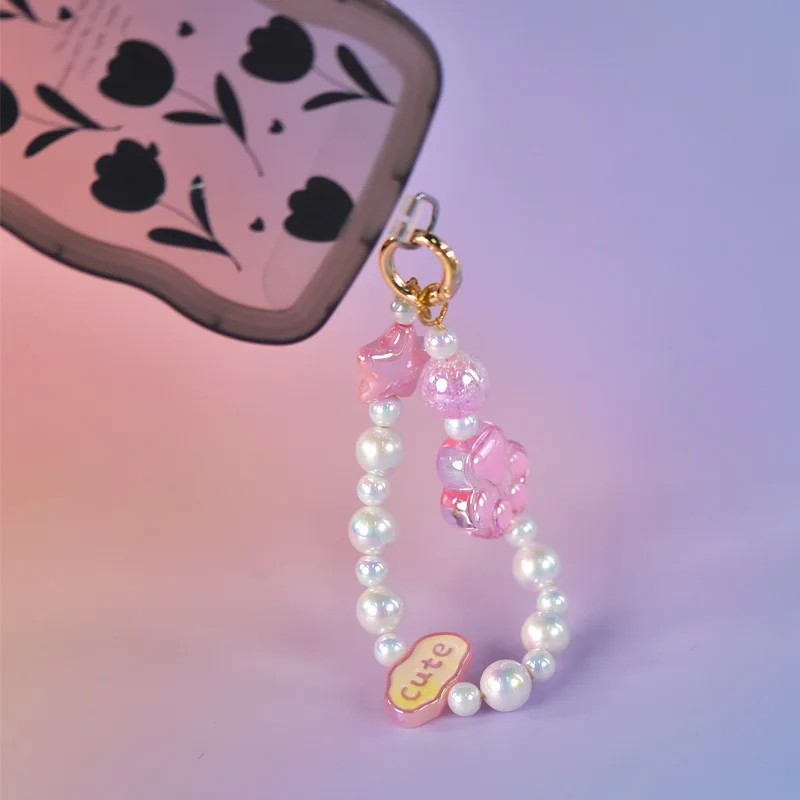 

Bracelet Making Crafts Kit With Pink Paw Beads / Handmade Diy Loose Bead Material Set For Dopamine Mobile Phone Chains Bag Chain