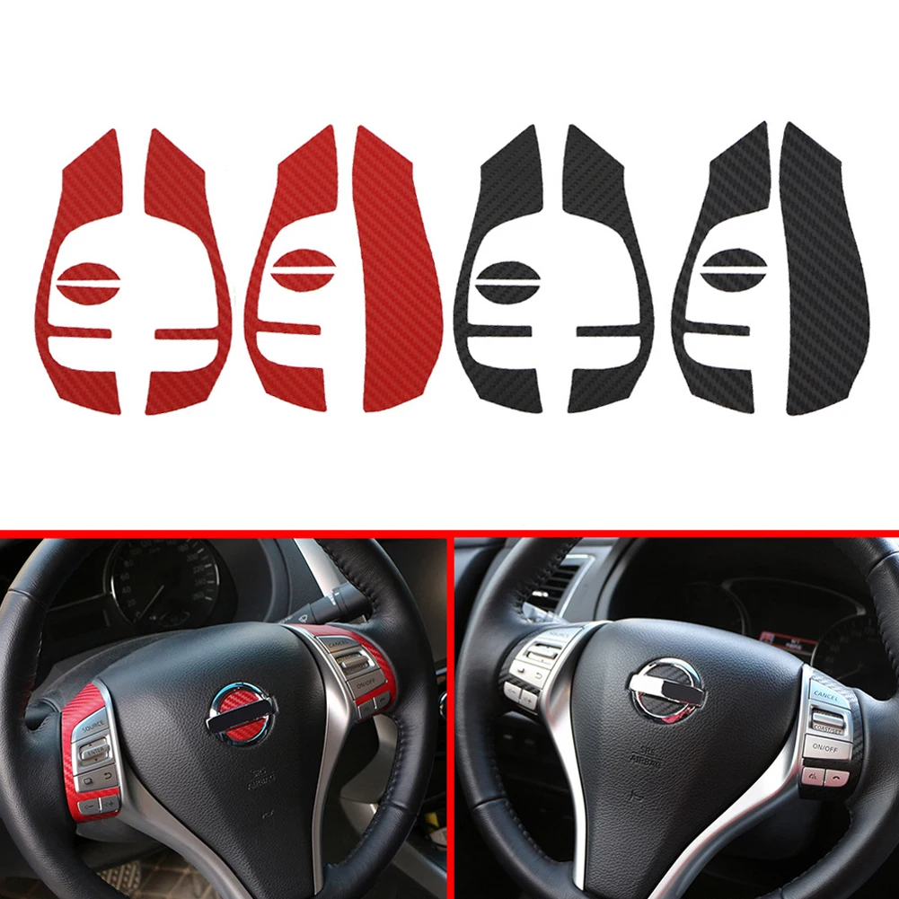 Carbon Fiber Sticker for Nissan X-trail Xtrail T32 Qashqai J11 Teana J33 Car Steering Wheel Decoration Trim Stickers