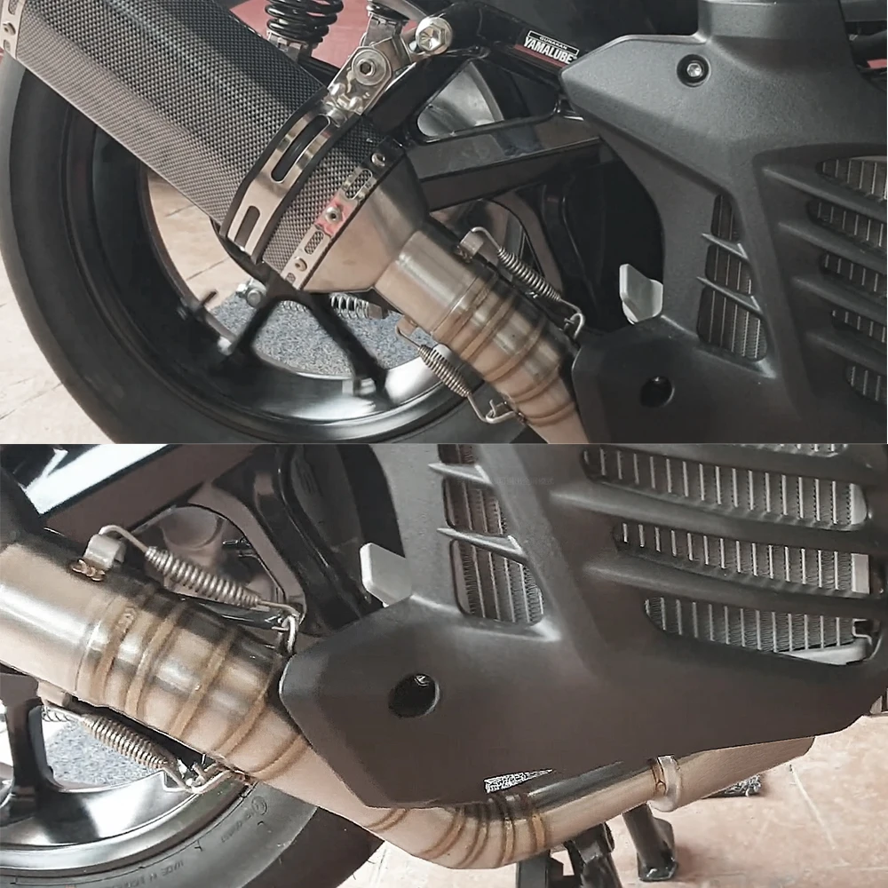 

Factory Hot Selling Motorcycle Exhaust For NMAX155 NVX155 AEROX155 Middle Pipe Stainless Steel Modified Fron