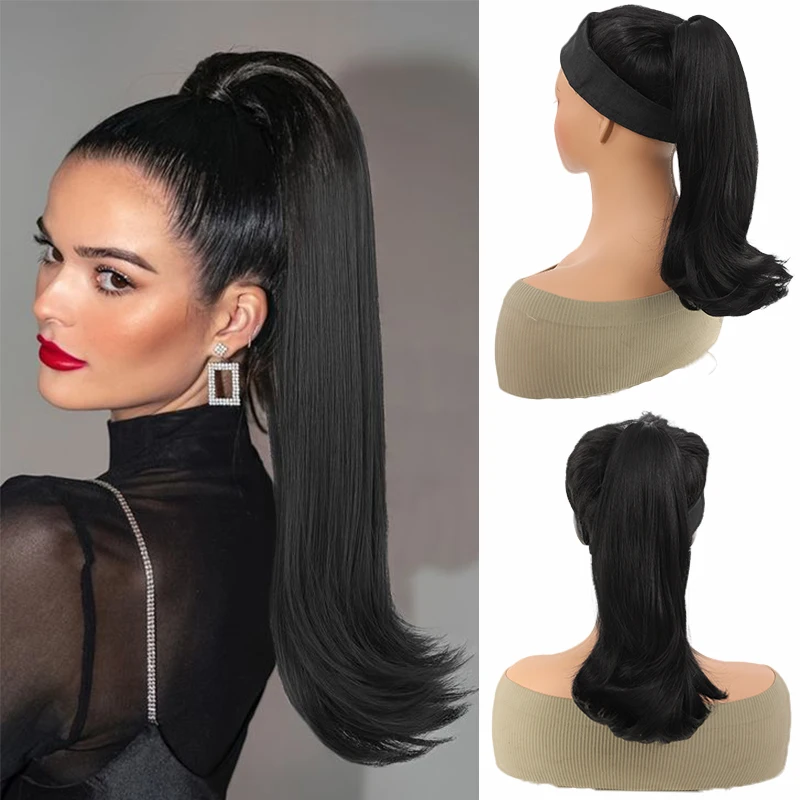 Ponytail Extension Synthetic Hair Long Curly Claw Clip in Ponytail Natural Looking Hairpiece Ponytail for Women