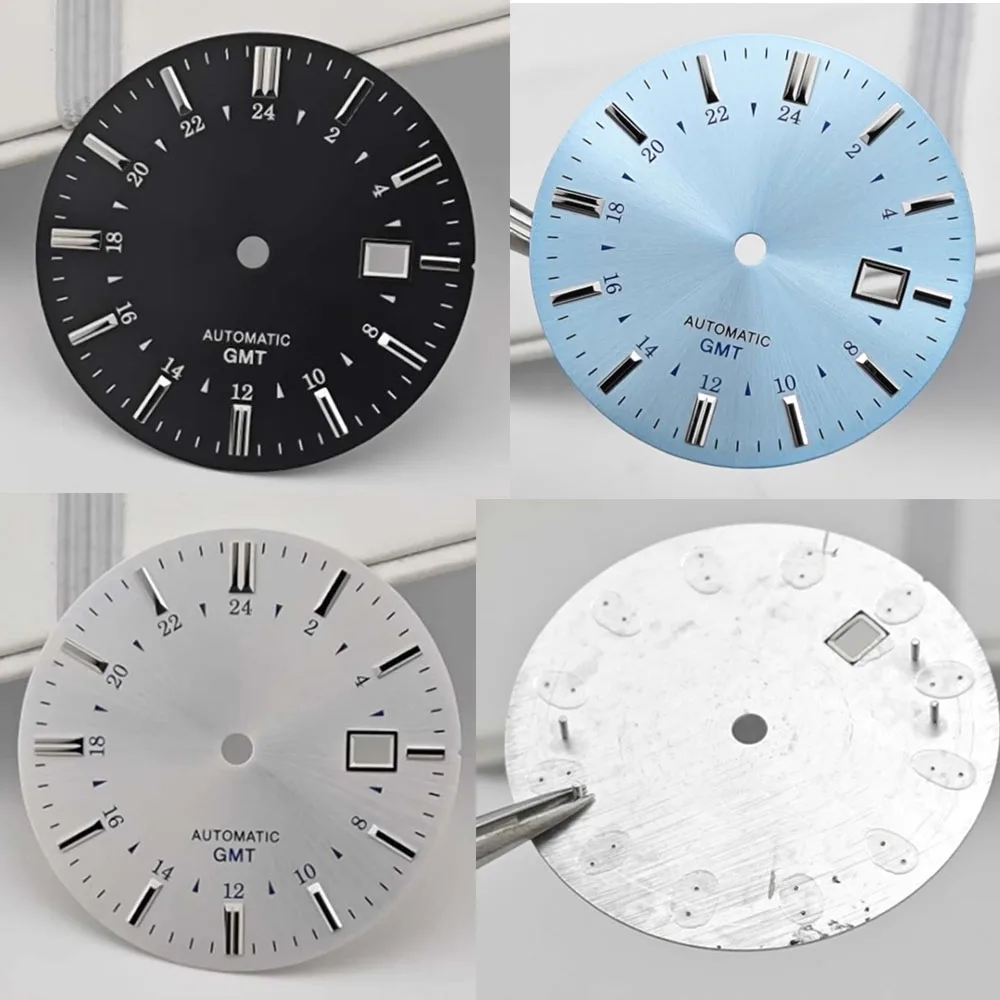 

NH35 Dial 35mm, Silver Nails No Luminous Watch Dial, for NH34 NH35 Movement Single Calendar Watch Face Modified Accessories