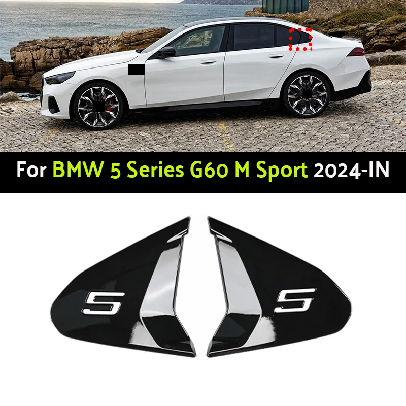 

Car Rear Window Shutter Louver Cover Vent Trim Rear Sides Triangle Window Shades Shell For BMW 5 Series/i5 G60 M Sport 2024-IN