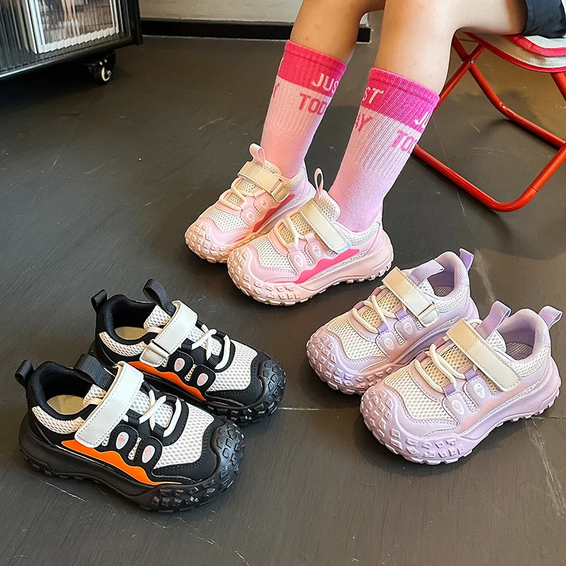 

Новинка осени 2024, детские кроссовки, полусандалии для мальчиков и девочек, уличные кроссовки для бега, детские спортивные кроссовки с дышащей сеткой