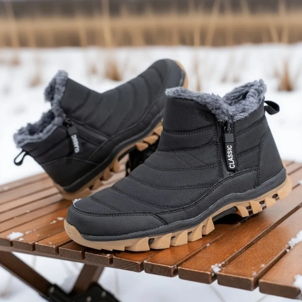 

2026 Men Boots Keep Warm Winter Shoes for Men Waterproof Ankle Boots Fur Shoes Snow Boots Winter Casual Shoes Booties Men