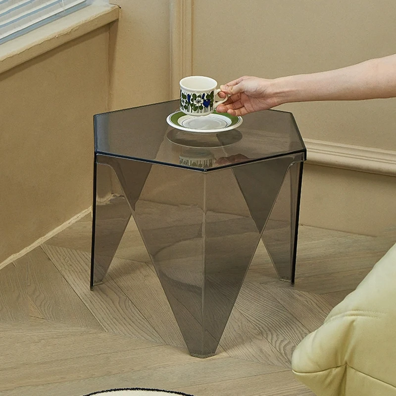 

Transparent Coffee Table Living Room Acrylic Side Table Modern Tea Table Nordic Furniture Mobile Storage Desk Home Accessories