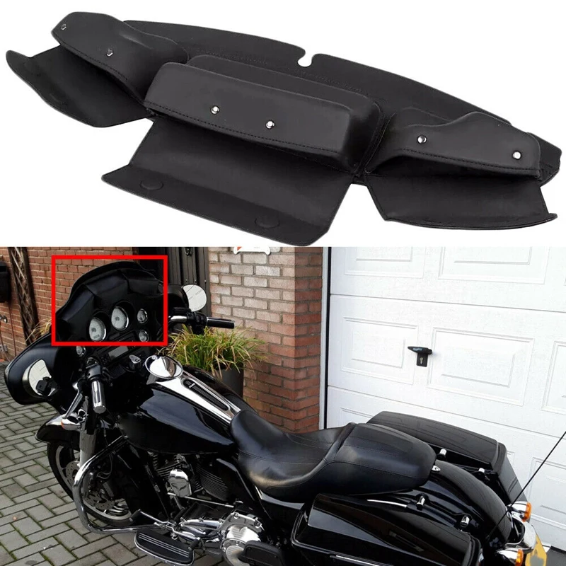 Windshield Bag Three Pocket Batwing Fairing Pouch For 2014-2022 Touring Electra Glide, Street Glide Tri Glide