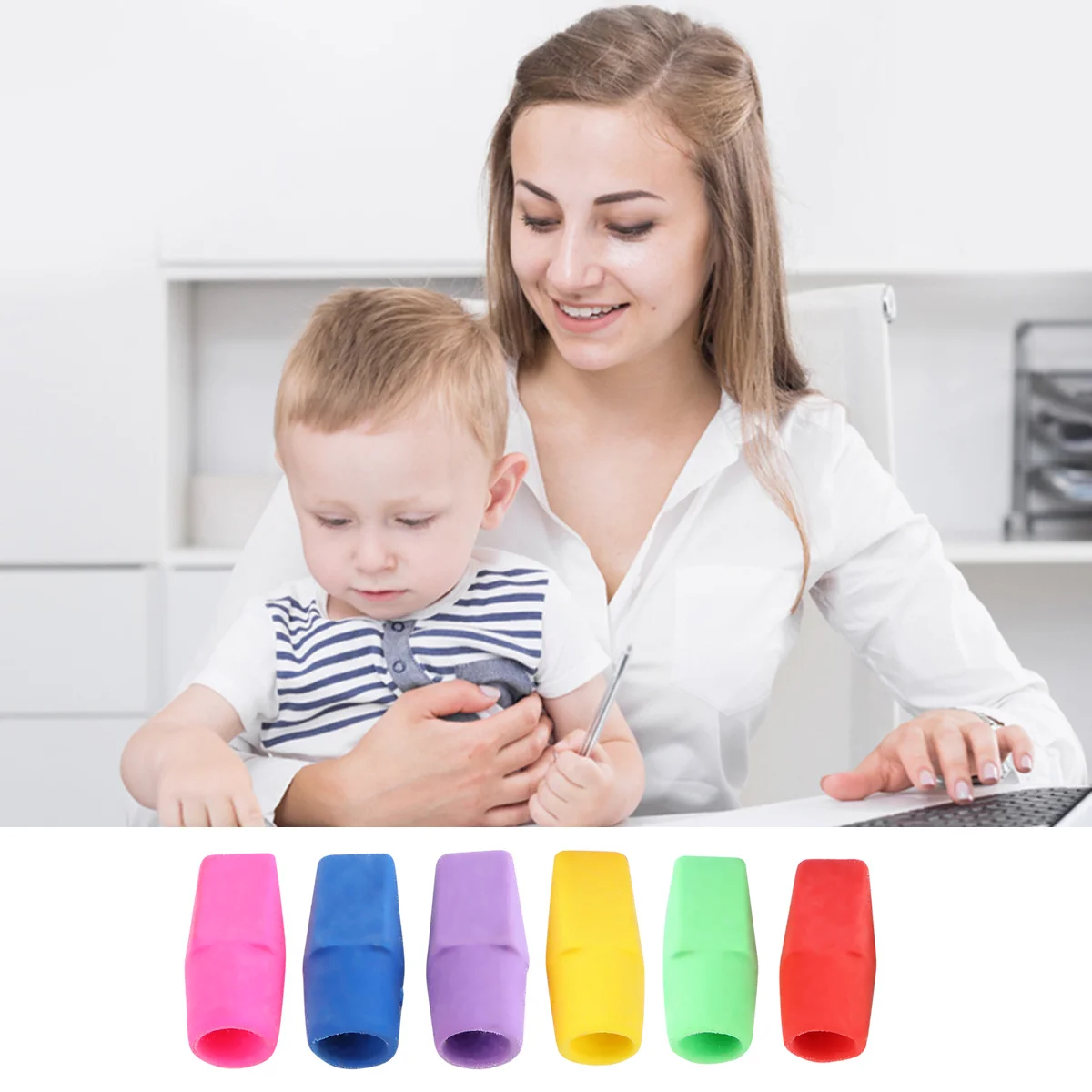 

50Pcs Pencil Erasers Soft Colorful Stationery for Students Office Artists Writing Correction Set Colorful Eraser