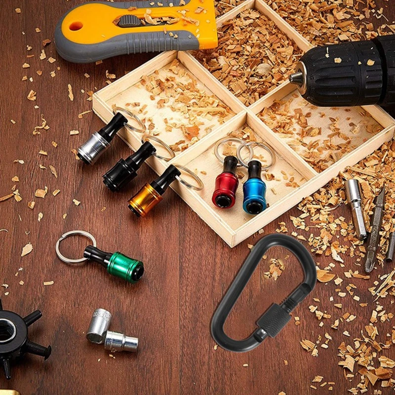 6 Pcs/set Keychain Extension Bar 1/4 Inch Shank Keychain Aluminum Alloy