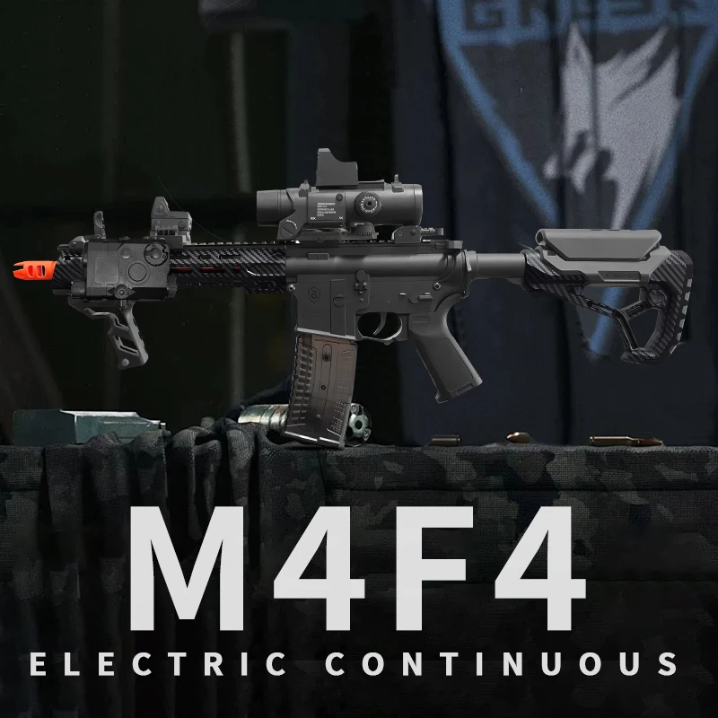 

M4F4 Electric Gel Ball Gun[7.4v High-Speed Continuous Shooting Upgraded Version]Automatic Continuous Shooting Mode And Linkage