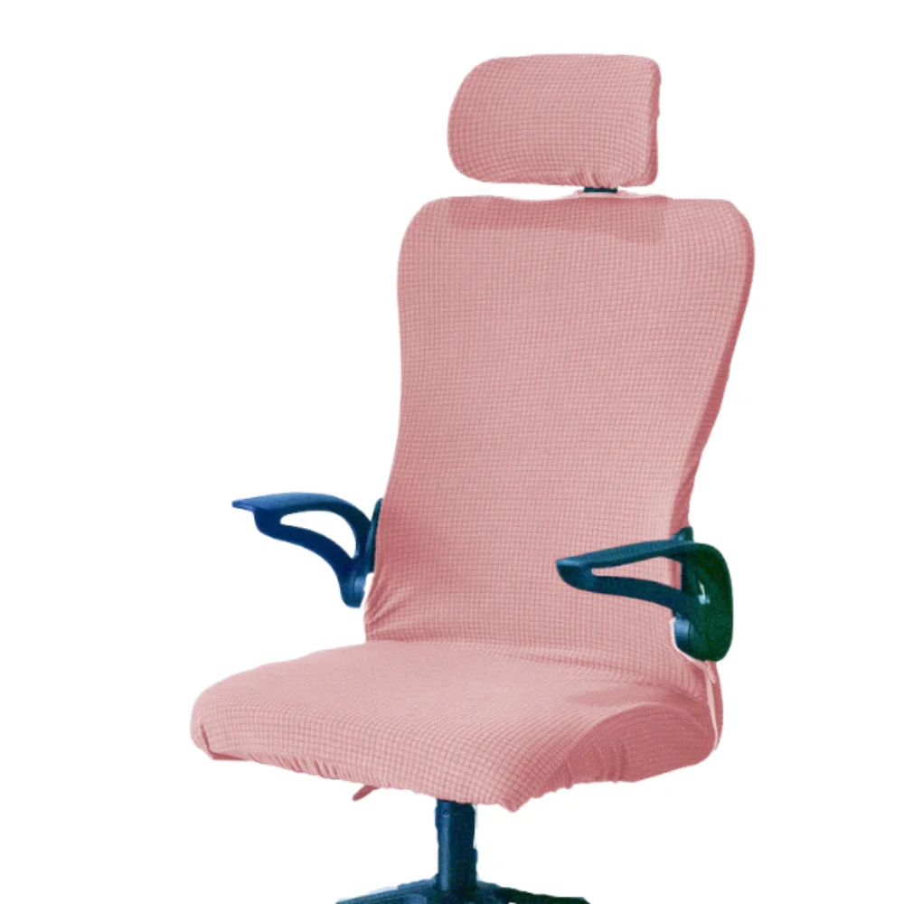 

Solid Color Office Chair Cover Elastic Stretchable Swivel Chair Cover with Headrest Cover Comfortable Chair Seat Slipcovers
