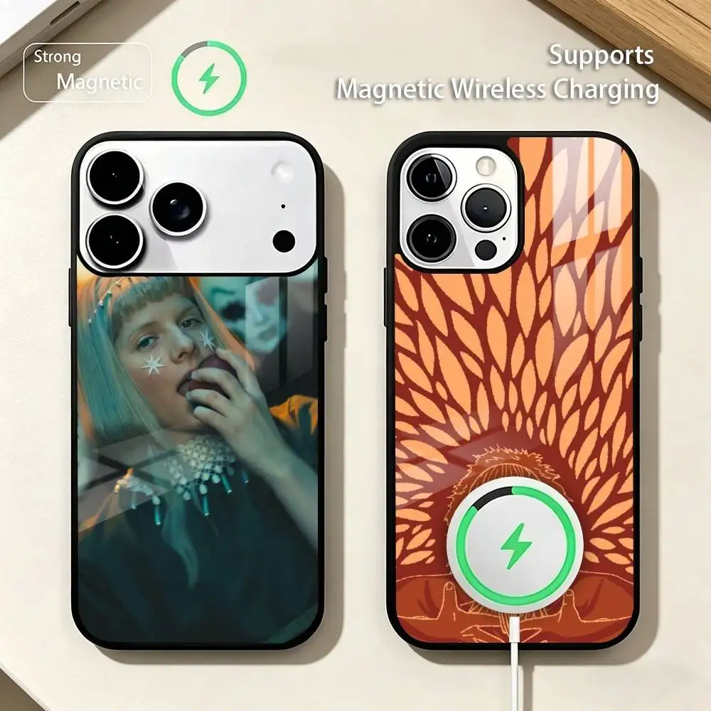 

A-Aurora A-Aksnes Songwriter Phone Case For iPhone17,16,15,14,13,12,11 Plus,Pro Allows magnetic wireless charging