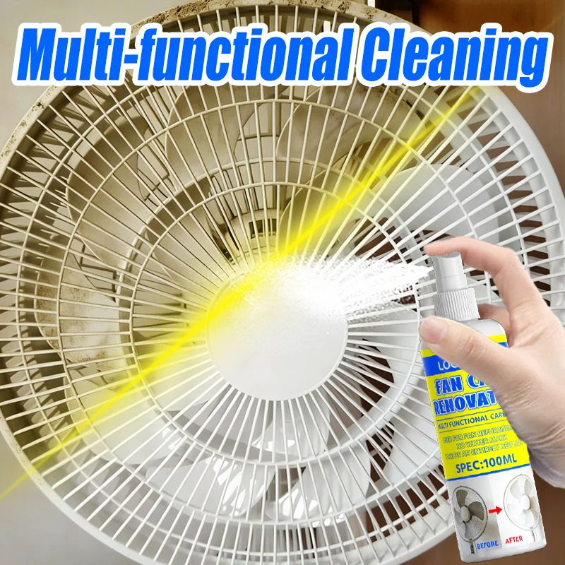 LOORSAN 100ML Multi-Purpose Cleaner Spray - No-Disassembly Deep Clean for Fan & Air Conditioner, Long-Lasting Shine