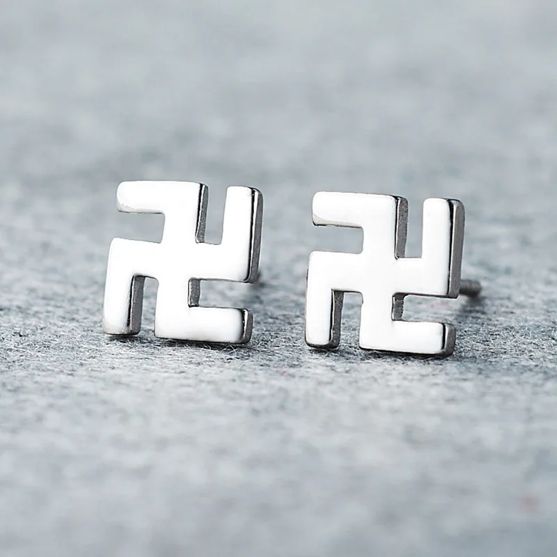 

925 Silver Stud Earrings New Korean Style Fashionable Unique Geometric Design Small Batch for Women Accessory
