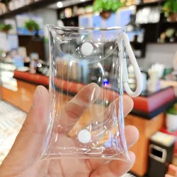 Small Transparent Coin Purse PVC Clear Mini Female Purses Women Kids Girls Key Lipstick Earphone Coin Storage Bags Wallet Pouch