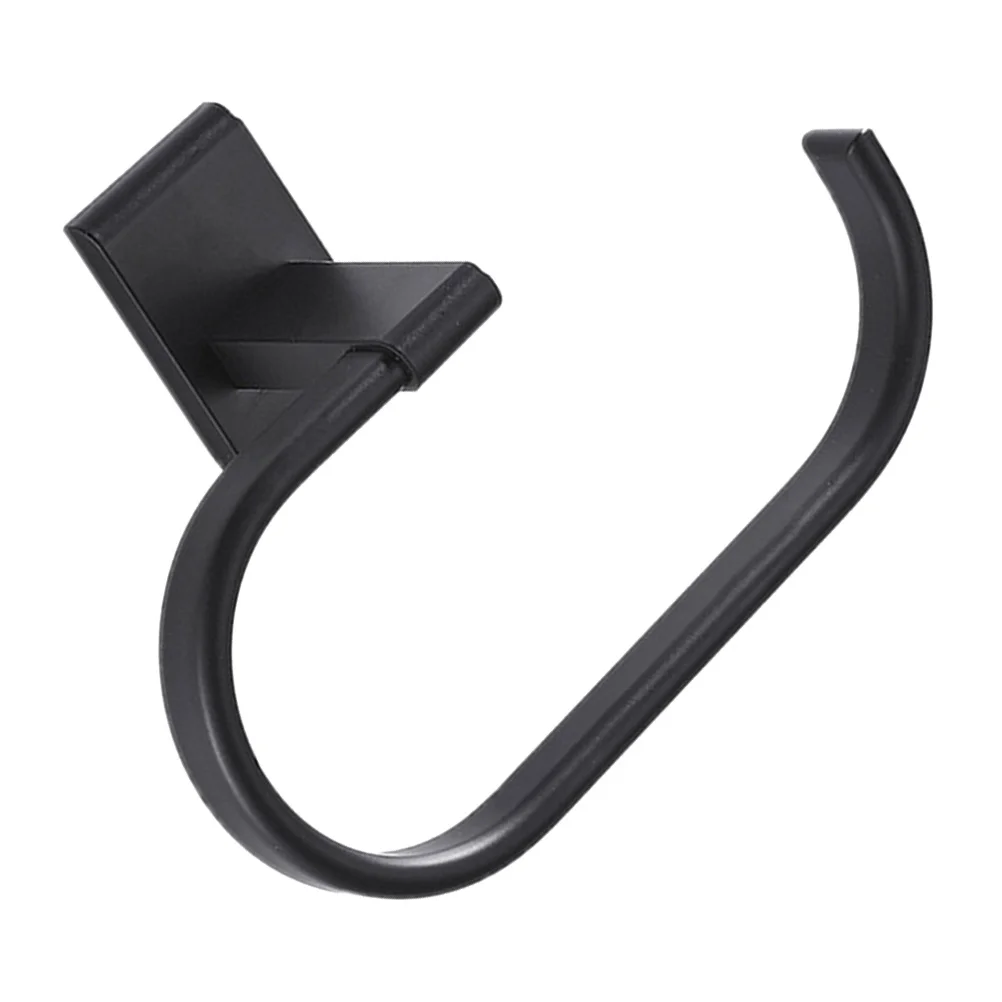 

1 шт. настенное кольцо для полотенец без дырокола из алюминиевого сплава, практичная вешалка для полотенец, прочный аксессуар для ванной комнаты, черный для дома, школы