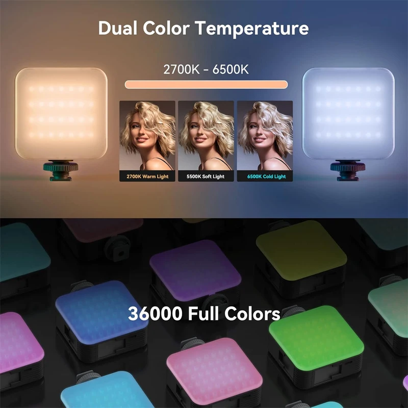 SmallRig P108 RGB Video Light Portable LED Camera Lamp 360° Full Color Photography Lighting for YouTube Vlogging -4055