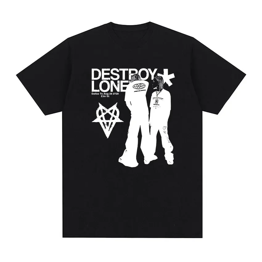 

Popular hip hop rapper Playboi Carti Fashion Printed T-shirt Men's Harajuku vintage cotton T-shirt Goth street oversized T-shirt