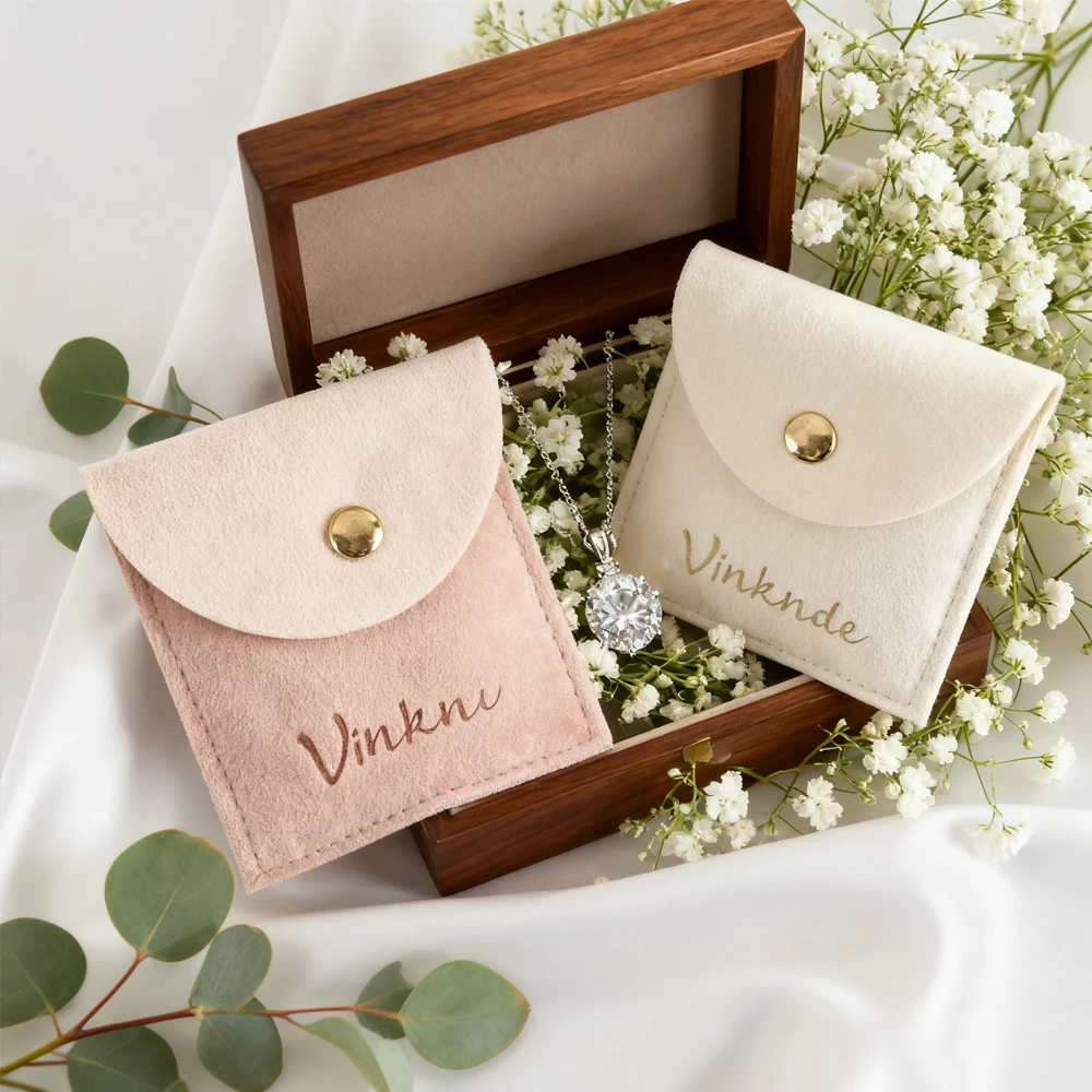 

50/100 шт., сумка для ювелирных изделий из микрофибры с логотипом, замшевые бархатные мешочки, кольца, серьги, ожерелье, свадебный подарок, органайзер, коробка для хранения