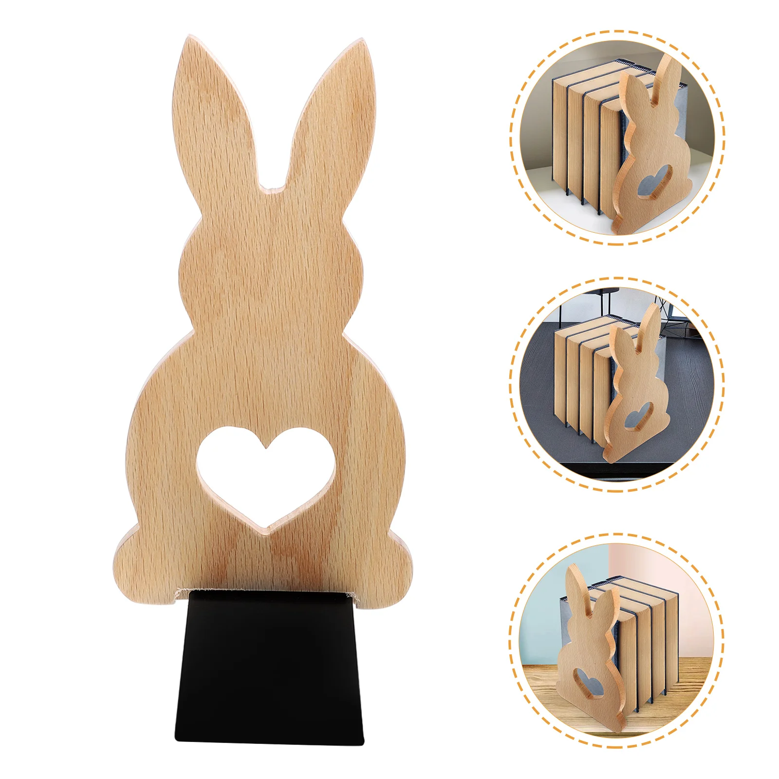 

Wooden Bunny Bookends For s Bookshelf Holder Office Desk Accessories Heavy Duty Book Organizer Animal Bookends Shelf