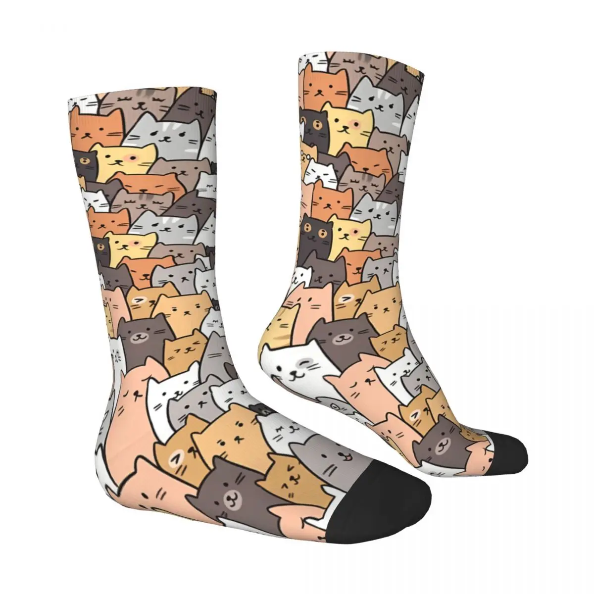 Curious And Funy Cat Funny Cat Socks Male Mens Women Summer Stockings Hip Hop