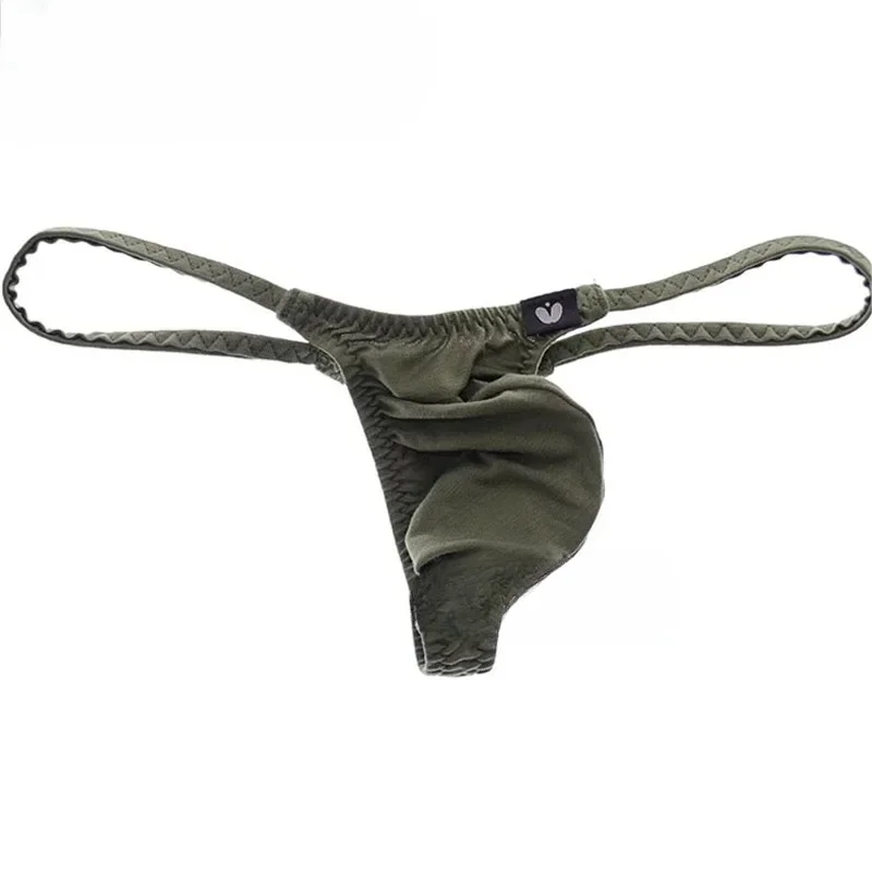 Men\'s Pouch Thong Low Waist T Pants Sexy Low Waist Men\'s Underwear Simple Mini Sissy Undies G-Strings & Thongs