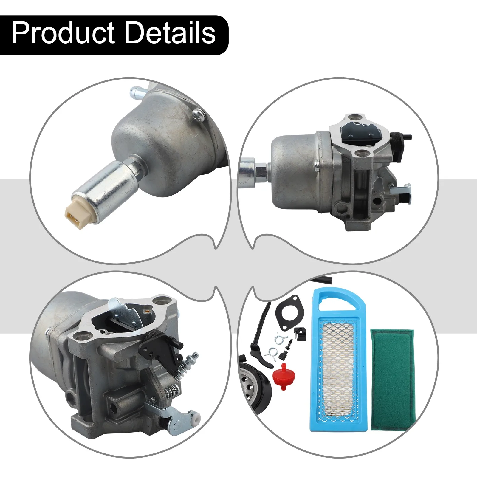 Lawn Tractor Carburetor Replacement Kit Compatible with Multiple Models Including Essential Filters for Optimal Performance