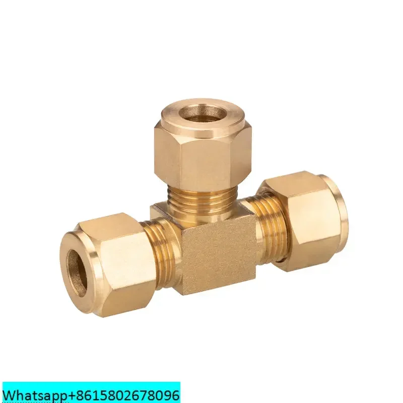 

Thickened brass ferrule tee, heavy-duty high-pressure copper pipe ferrule type tee joint, humidifier, ship copper pipe joint