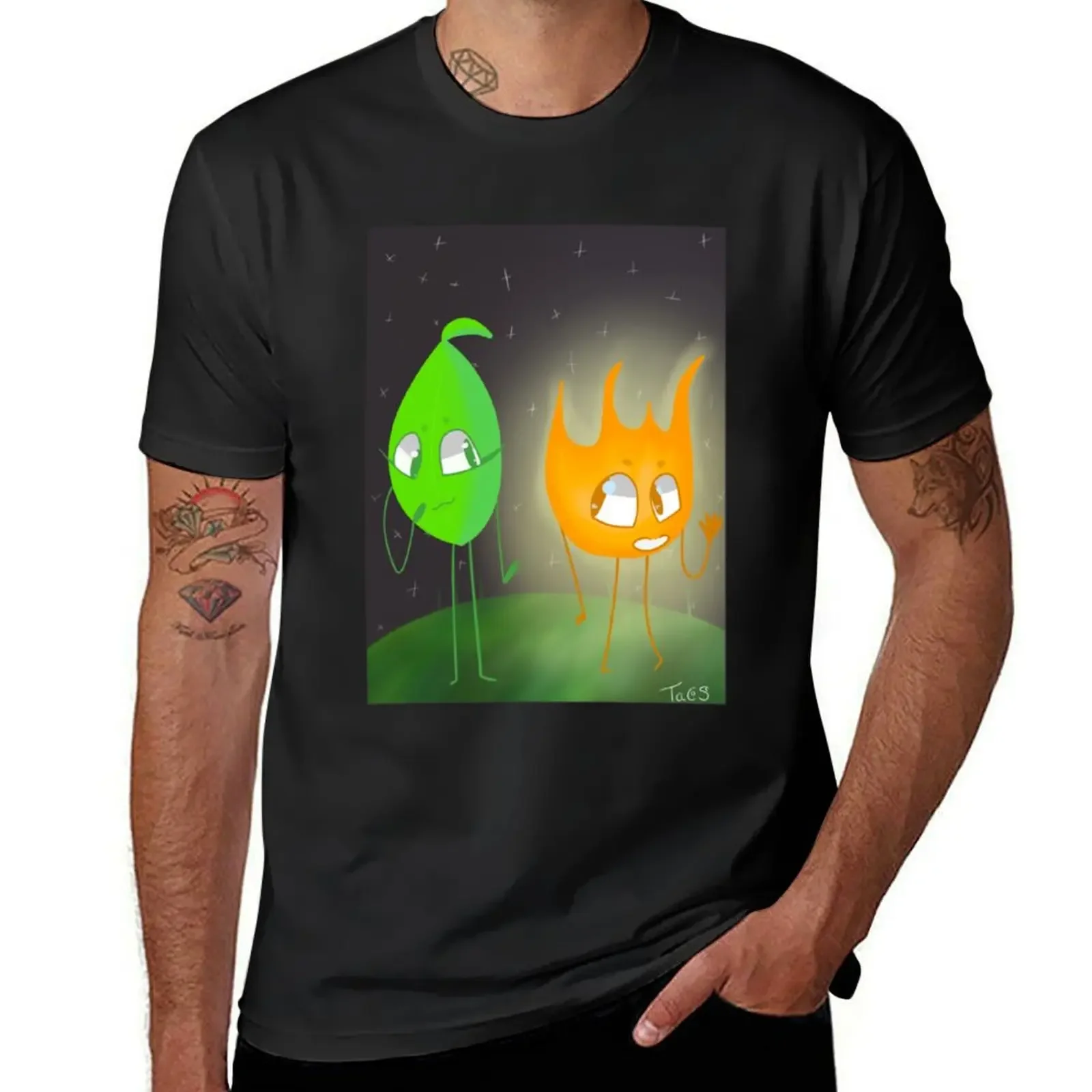 Firey and Leafy - Bfb T-Shirt heavyweights vintage graphic tee heavy weight t shirts for men